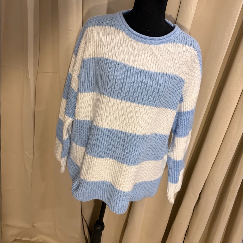 Striped Blue and White Women's Sweater